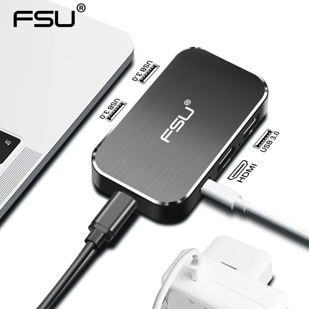 

5 in 1 USB C to HDMI HUB 4K 1080P Type C to HDMI USB 3.0 Type C Adapter Type C Port Charging Converter HUB for MacBook pro Air