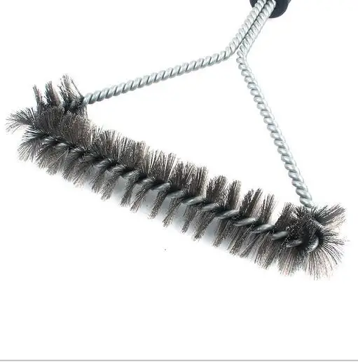 50pcs hot Non-stick Barbecue Grill BBQ Brush Stainless Steel Wire Bristles Cleaning Brushes Handle Durable Cooking BBQ Tools