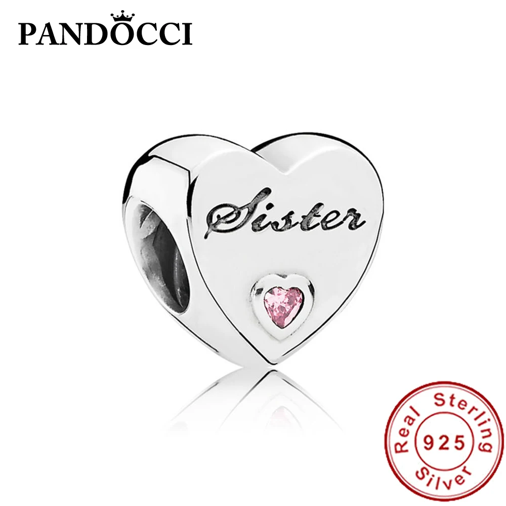 

PANDOCCI 100% 925 Sterling Silver 791946PCZ SISTER'S LOVE CHARM European Ladies Jewelry Original Manufacturers Wholesale