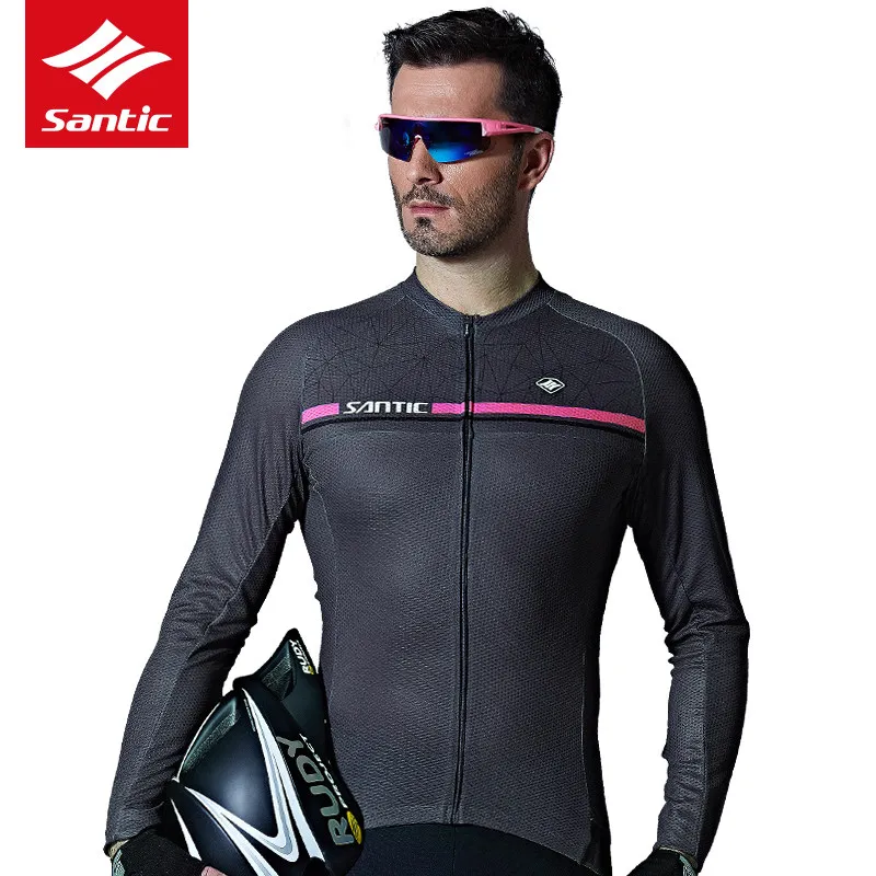 

Santic Men Cycling Jerseys Long Sleeve Pro Fit Road Bike MTB Top Jersey Spring Autumn Breathable Cycling Clothings WM7C01079