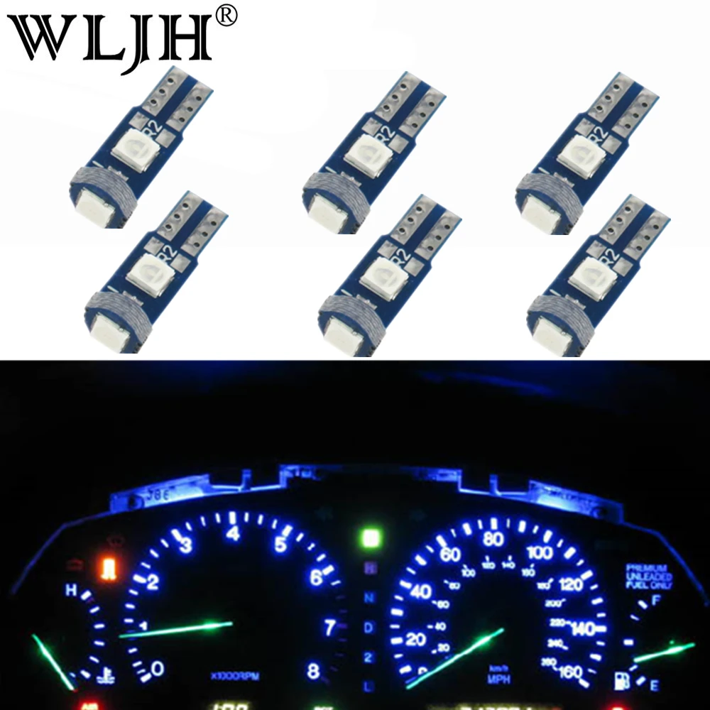 WLJH 10x 7 цветов T5 светодиодный индикатор лампы для чтения автомобиля лампа