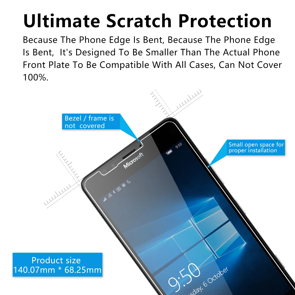 2.5D 0 26 мм 9H Премиум Закаленное стекло для microsoft Lumia 950 Защитная пленка Nokia *|tempered