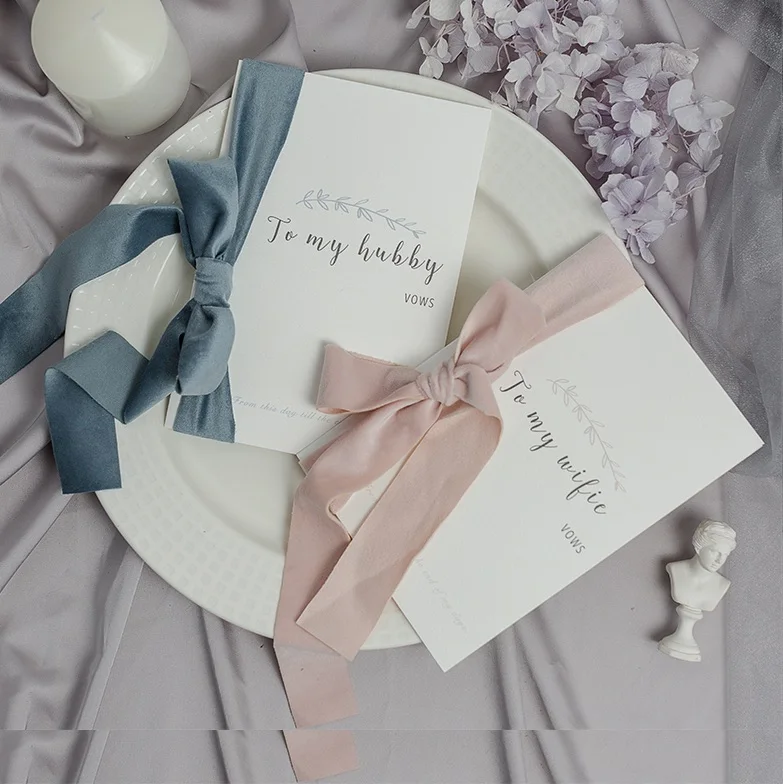 

free shipping cheap unique 2pcs lot paper Wedding marriage day photo props decoration vows card