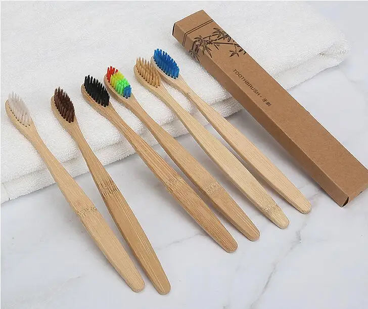 Branqueamento de Cerdas Macias de Bambu Alça de Bambu Escova de Dentes Mixed Íris Colorido Natural Oral Care Eco 30 Pcs 5 High Quality Beleza e saúde