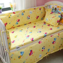 Акция! 6 шт. детская кроватка лист детское постельное белье кроватки Набор хлопок кроватки бампер наборы детской кроватки(бамперы+ лист+ подушка крышка