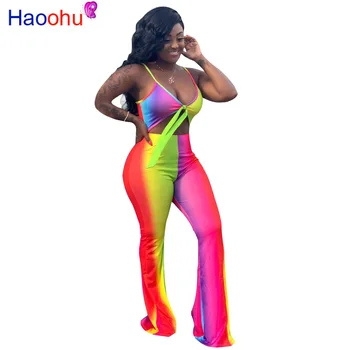 

HAOOHU Spagetti Strap Sexy Jumpsuit Women Streetwear Summer Overalls One Piece Outfit Elegant Backless Rompers Womens Jumpsuit