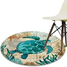 Коралловый бархатный компьютерный коврик на стул и на пол морская черепаха Осьминог печатные круглые ковры для детской спальни Игровая палатка области наружные коврики