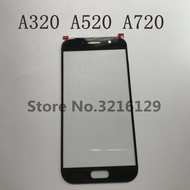 Внешний передний Внешний стеклянный объектив Замена для samsung Galaxy A3 A5 A7 A320/A520/A720 lcd сенсорный экран - Цвет: black