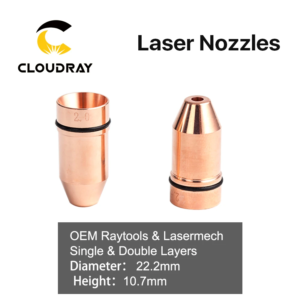 Cloudray Bullet Laser Nozzle Single/Double Layer Caliber 0.8 4.0 For