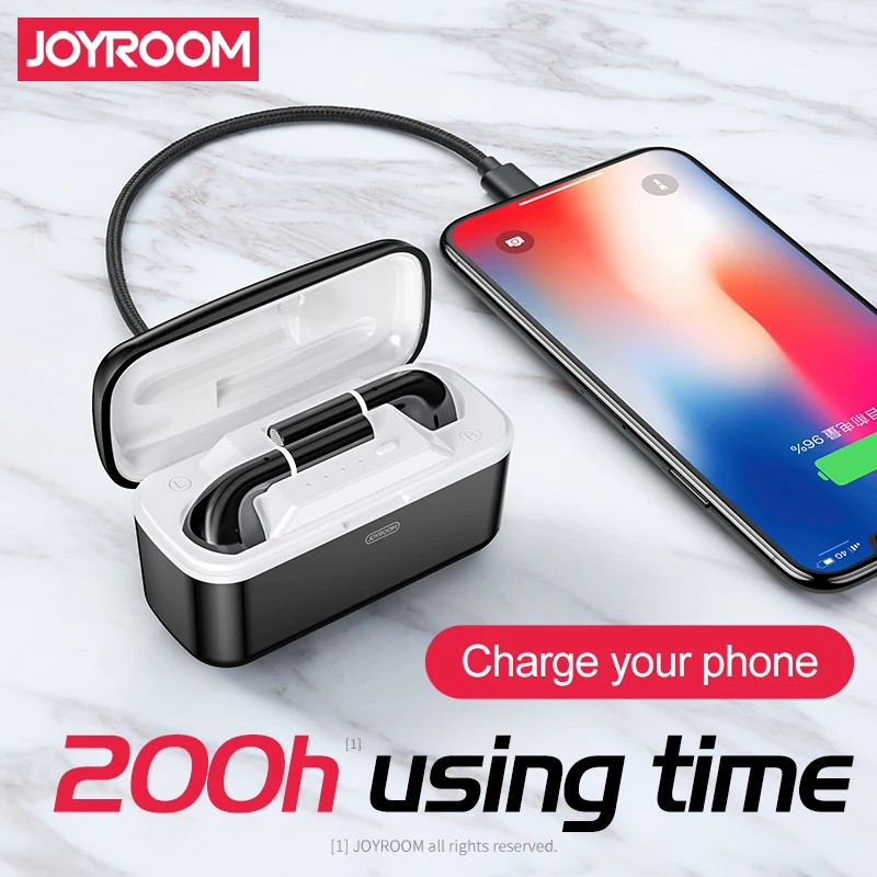 

JOYROOM T06 TWS Earphnes Bluetooth 5.0 Touch Control Wireless Earbuds with 2500mah Power Bank Charging Box for Android iPhone
