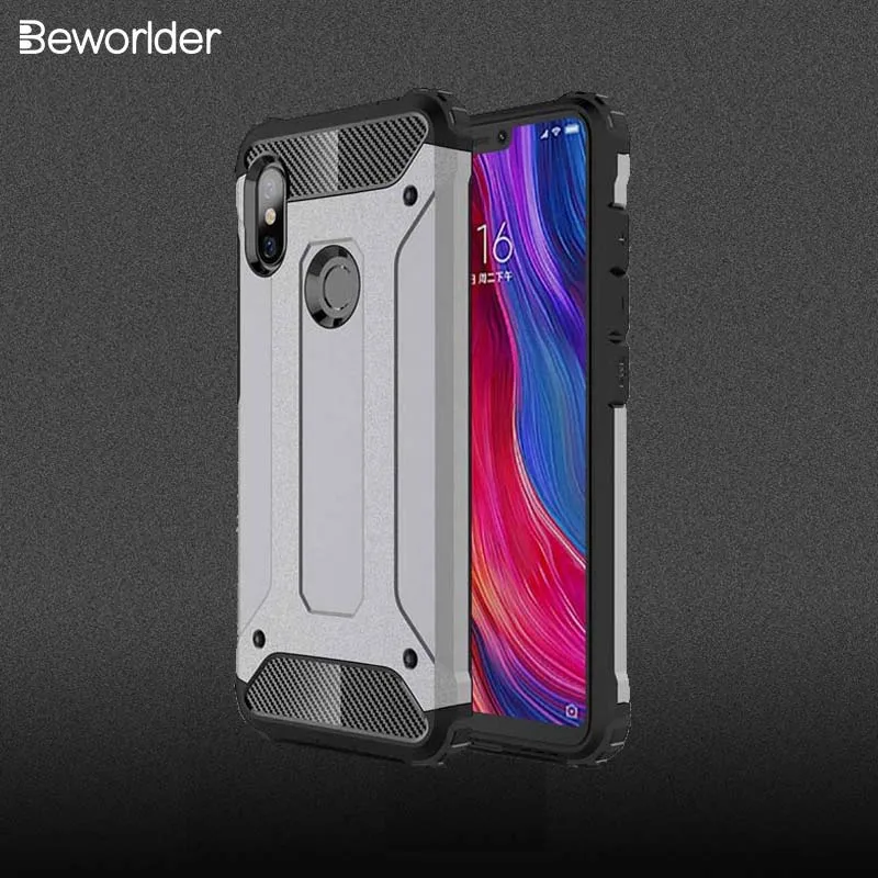 Beworlder For Xiaomi Redmi Note 6 Pro Case TPU + PC Case ShockProof Protector Armor Cover For Xiaomi Redmi Note 6Pro Silicone
