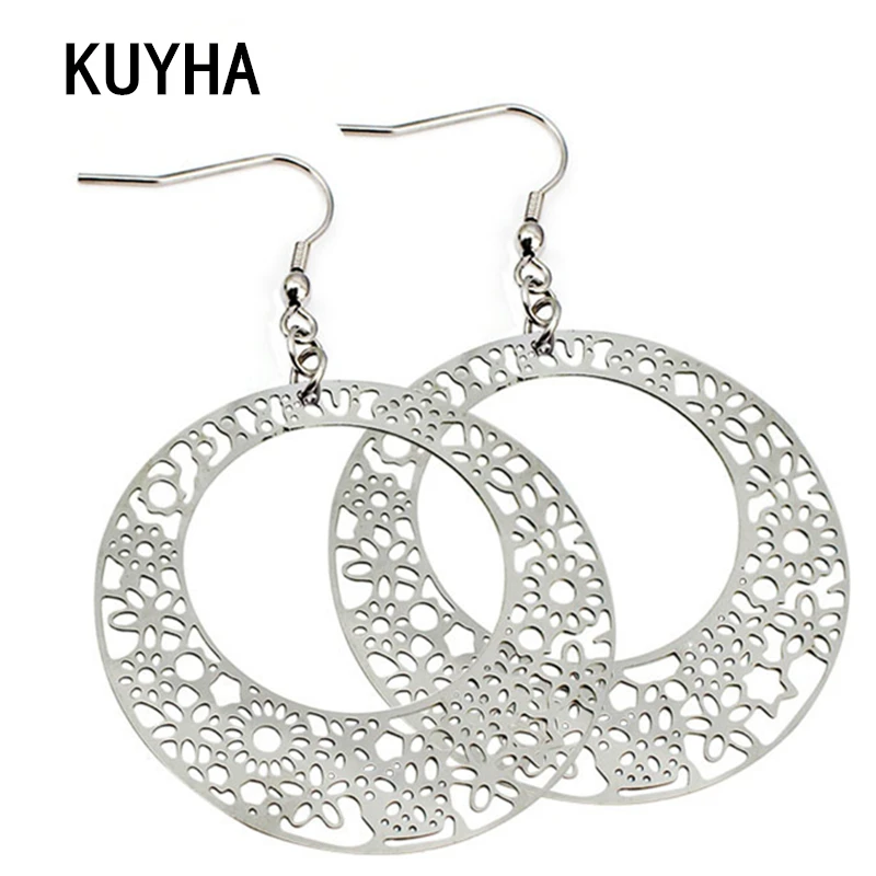 Simple Fashion Earrings for Women Big Casual Round Circle Geometric Ear