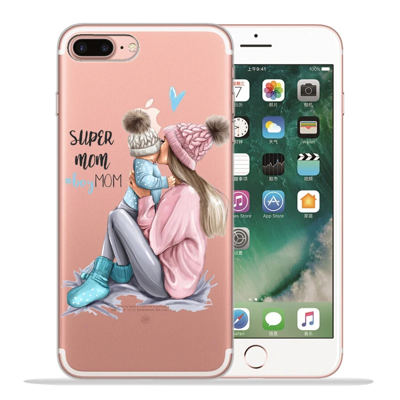 Модный чехол для телефона Super mom Dad Girl для iPhone 8 7 6 6S Plus X XS MAX XR 10 мягкий силиконовый чехол Etui