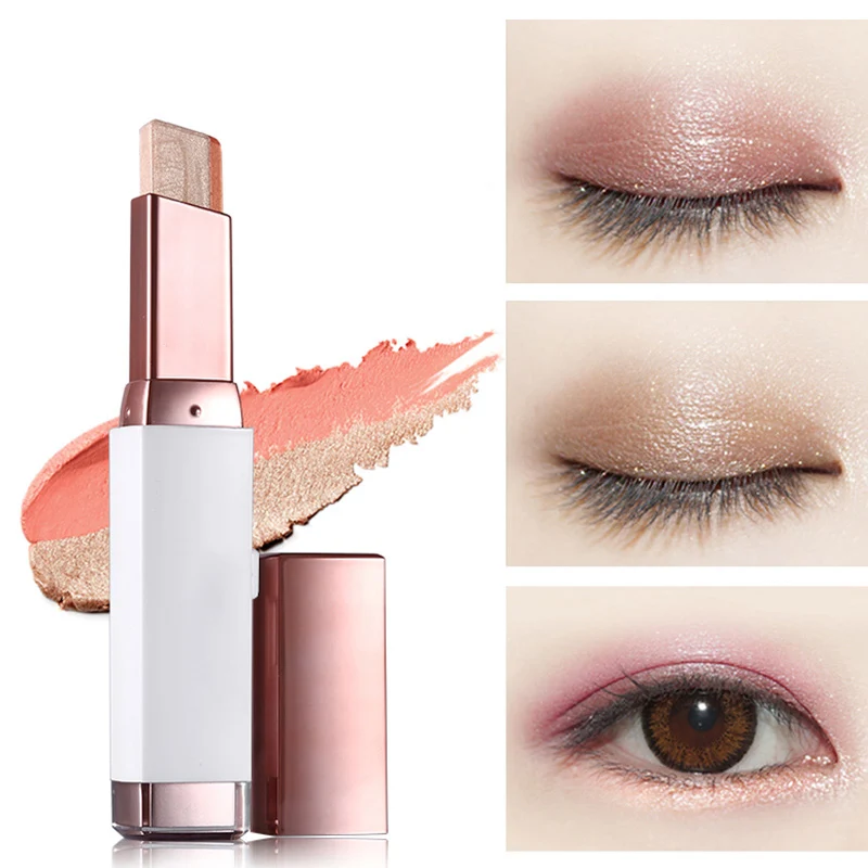 

Fashion Eye Shadow Stick Double Color Gradient Eyes Makeup Cream Natural Shimmer Glitter Eyeshadow Pencil HS11
