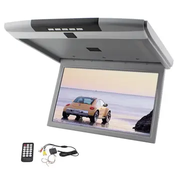 

15'' Flip Down Monitor for cars Roof Mount Display with HD Digital Wide screen Overhead Player Supports AV/USB/SD input