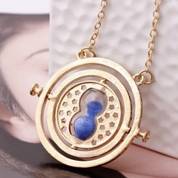 

2015 Special Offer New Vintage Unisex Collar Harry Movie Rotating Time Turner Necklace Hourglass Pendent Jewelry