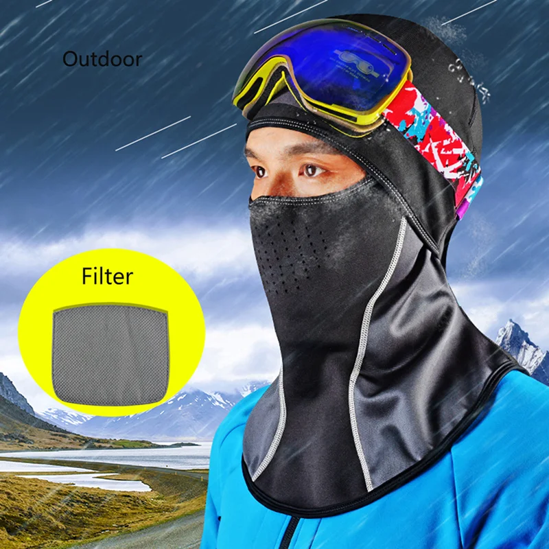 ROCKBROS esquí térmico tapas babero a prueba de viento bufanda de cuello cálido cara máscara Snowboard nieve Wintrt de Cycing escudo hombres tapa