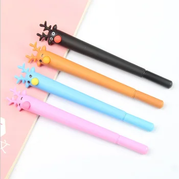 

4pcs/lot Cartoon deer gel pen creative office pen children's gift kawaii caneta free shipping School stationery supplies