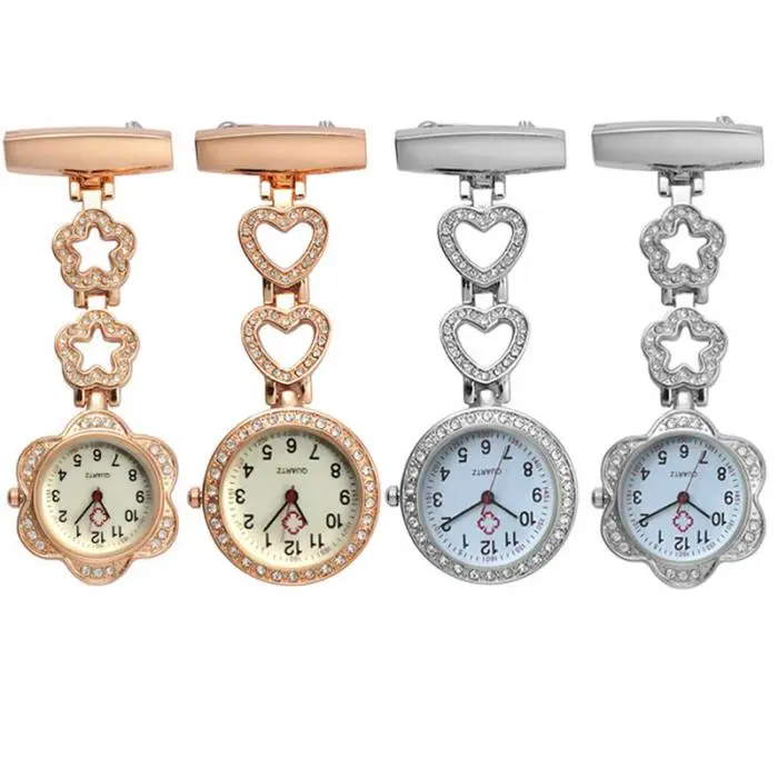Новые модные женские карманные часы с клипсой на сердце/пятиконечная звезда кулон Висячие кварцевые часы для медицинского доктора медсестры часы FDM