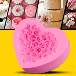 В форме сердца 3D Роза Силиконовые Мыло Шоколад Плесень, формы Помады Украшения Торта Инструменты, силиконовые формы торт подарок ко Дню