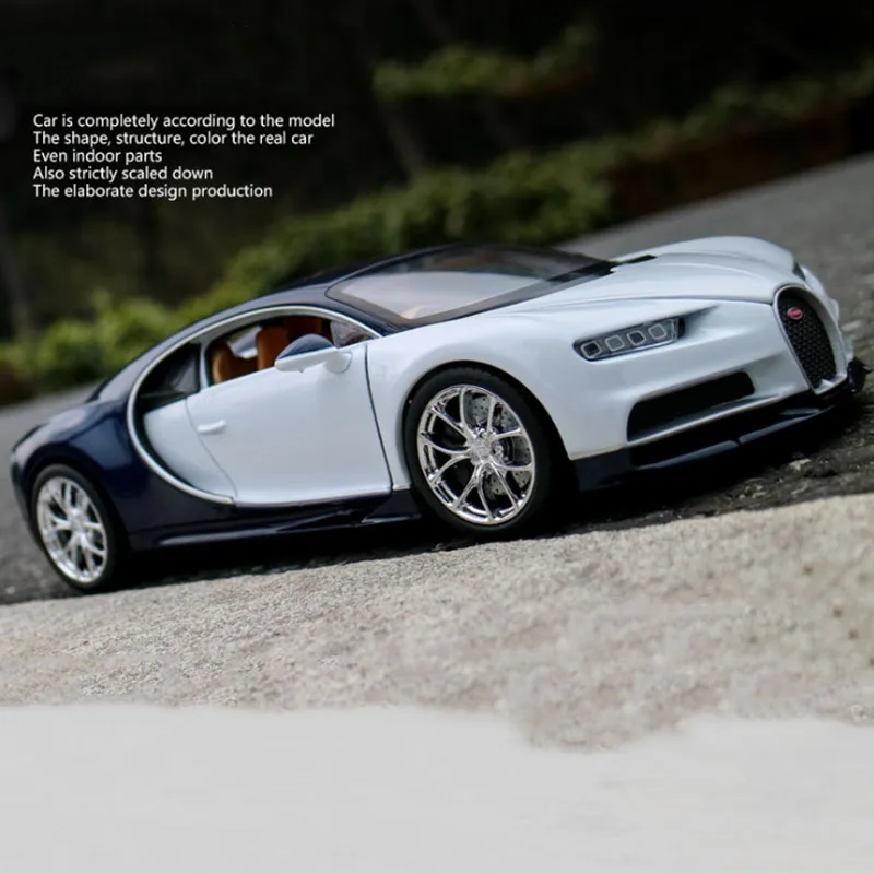 1:24 Модель автомобиля игрушки Bugatti Chiron литая под давлением модель родстер автомобиль с исходной коробкой F дети или дети подарки украшение дома