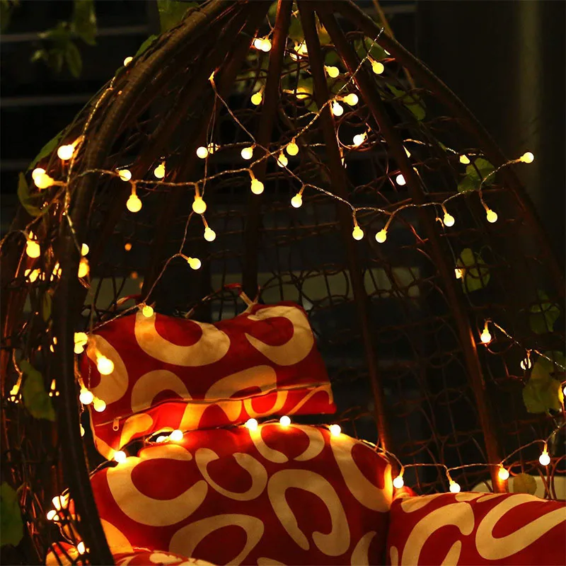 7 м 50 светодиодный светящаяся мини-гирлянда лампы для наружного освещения сада патио Свадебные Рождественские огни цепь Водонепроницаемая с дистанционным управлением