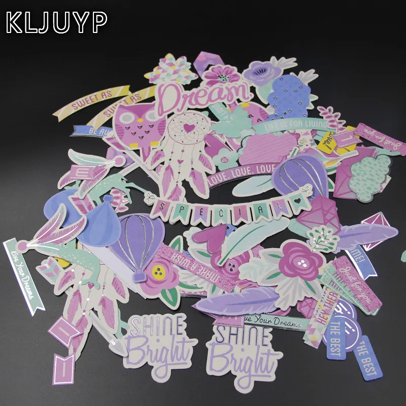 

KLJUYP 118pcs Dream Smile Cardstock Die Cuts for Scrapbooking Happy Planner/Card Making/Journaling Project
