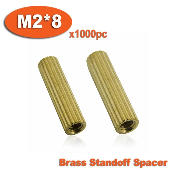 

1000pcs M2 x 8mm Brass Cylinder Shaped Female Thread Nuts Standoff Spacer Pillars