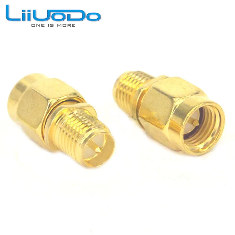 

2 Pieces RF SMA Connector RP SMA Female to SMA Male Plug Connector Adapter Goldplated Straight