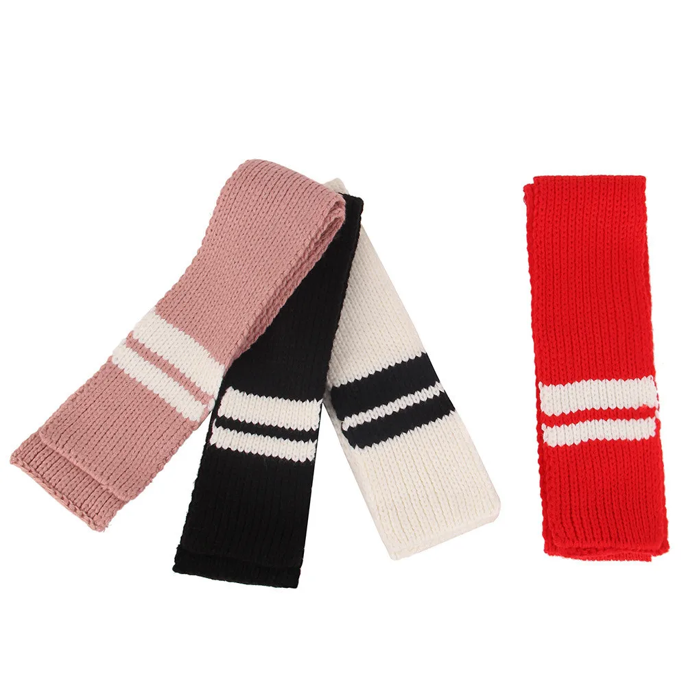 Женский шарф для мальчиков и девочек, Высококачественно перфорированный вязаный шаль в полоску, прямоугольный шарф зимние осенние шарфы, люксо, теплый, 18Oct7