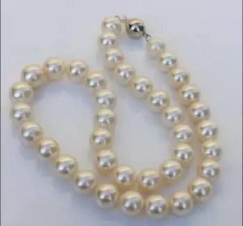 

10x10 jewerly free shipping >>> beautiful 10-11mm Natural south sea white pearl necklace 18"