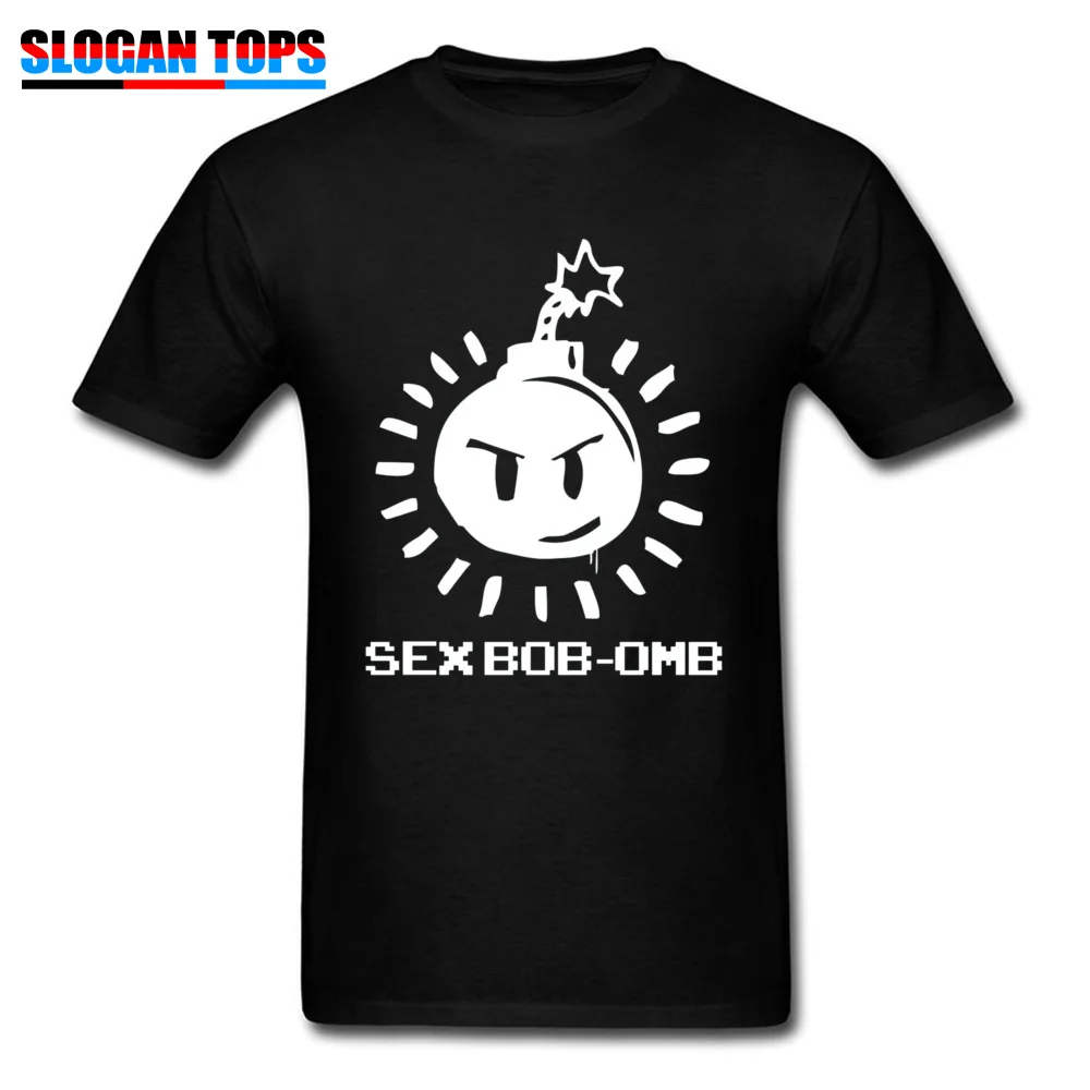Geek T Shirt Short Sleeve Design New Arrival Men Labor Day Tees Design Tee-Shirt O Neck Cotton Fabric Free Shipping Sex Bob omb ver 2 6188 black