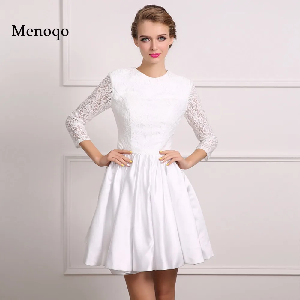 Top selling Real Model White Satin Lace Long sleeve 2018 Christmas