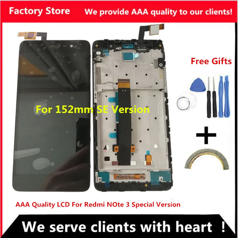

Q&Y QYJOY AAA Quality 152mm LCD+Frame For Xiaomi Redmi Note 3 Special Edition LCD For Redmi Note 3 Pro SE Aseembly