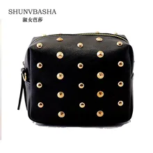 Women Shoulder Bags Fashion Ladies Pu Leather Messenger Bags Rivet Chain Trunk Sac A Main Female Tide Funny Crossbody Bags