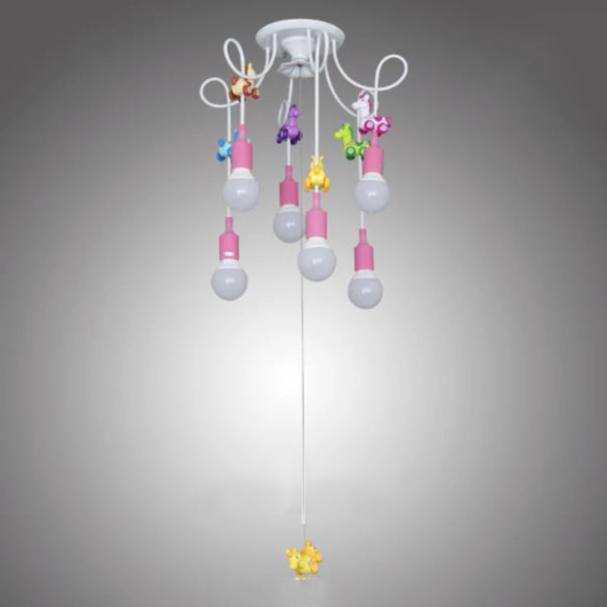 Детская Спальня светодиодный E27 подвесные светильники Цвет подвеска в виде шара лампа для мальчиков и девочек номер декорационная Подвесная лампа светильник гирляндой