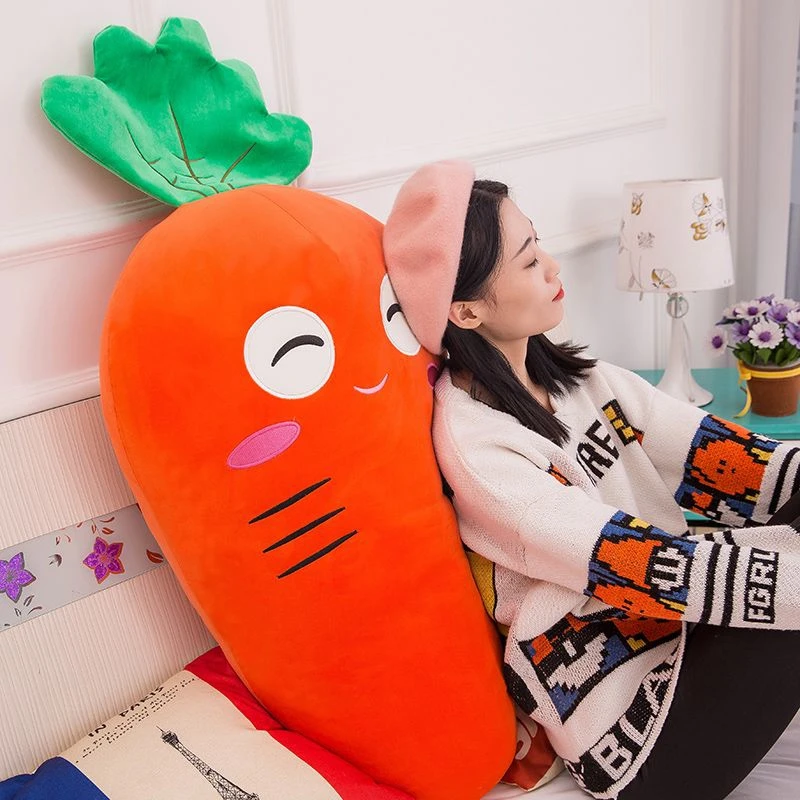 Dorimytrader lovely soft cartoon carrot plush pillow stuffed anime vegetables toy doll 2 models gift for girls and boys 110cm 80cm DY61960  (13)