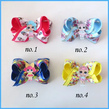 

20 BLESSING Girl Popular 4" Two Tone ABC Hair Bow Clip Joyful Doll Rainbow Baby
