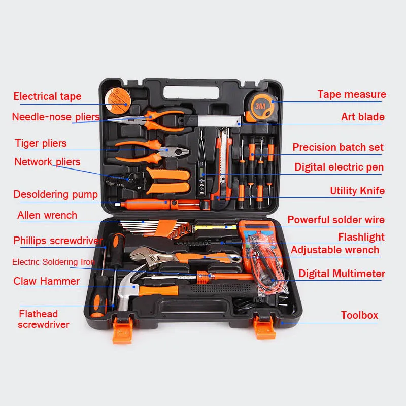 35pcs Combination electrician tool accessories repair hand tool box set Spanner household multi tool kit Herramientas DN155 (3)