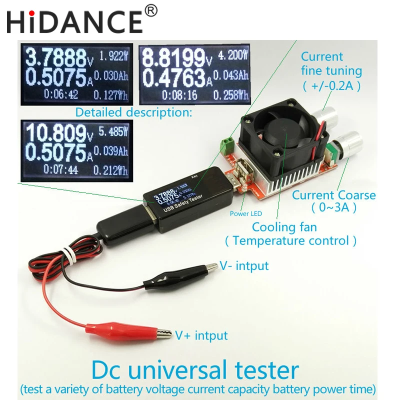 

Battery Tester Power meter voltmeter ammeter capacity 18650 Lithium polymer nimh carbon zinc nickel cadmium alkaline mercury