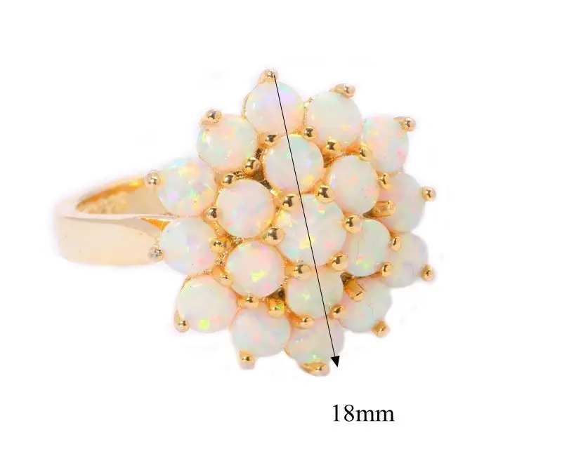 Goedkoop CiNily Gemaakt White Fire Opal Geel Goud Kleur = Groothandel Retail Hot verkopen voor Vrouwen Sieraden Ring Maat 7 8 9 10 OJ6226