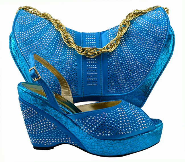Sac Chaussures Et Pour Mm1005 Main Or Set Strass Conception Gold Match Spéciale Femmes Offre Africains Coins Avec À Robe Pompes La avq1wx08A
