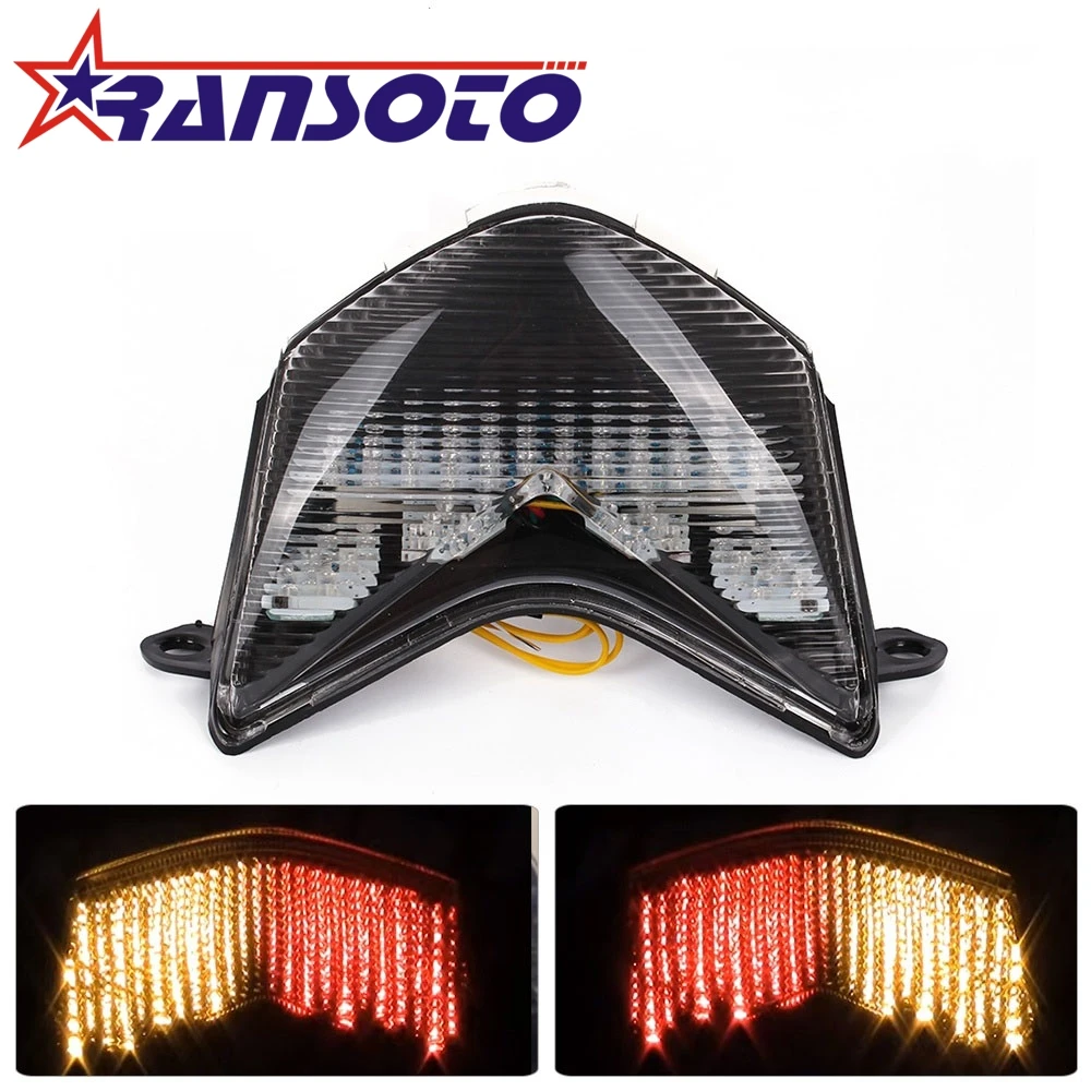 

RANSOTO Smoke Clean turn light Motorcycle Tail Light LED Integrated Signal for KAWASAKI NINJA ZX6R ZX-6R 2005 2006