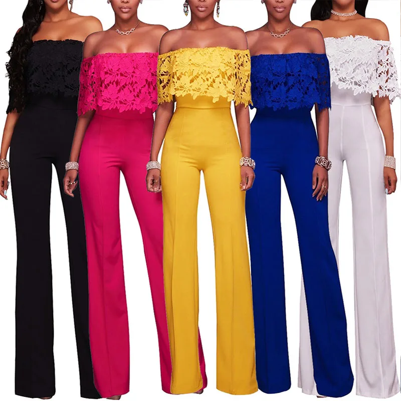 Sexy Women Off-shoulder Long Playsuit Lady Casual Party Cocktail Jumpsuit Romper