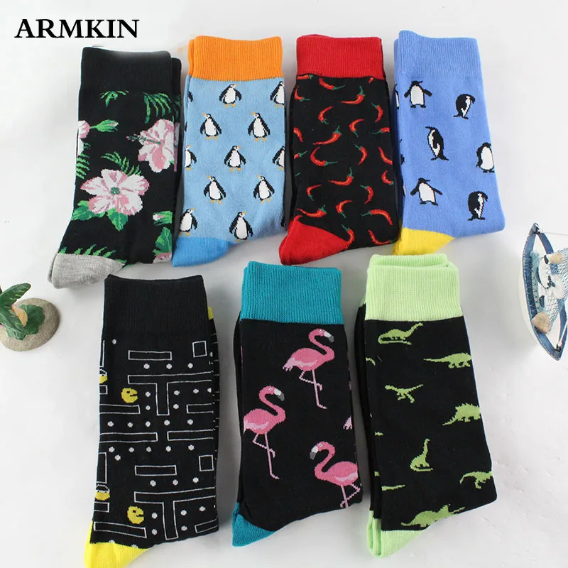 

ARMKIN Fashion Hip Hop Cartoon Men Socks Cartoon Fruit Personality Skateboard Breathable harajuku Happy Socks Calcetines Hombre