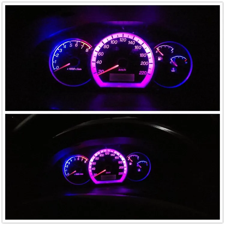 Lâmpada para Carro com Lâmpadas Wljh Canbus Tomada Torcida Instrumento Painel Conjunto Suporte Soquete Lâmpada 12v t5 10x Led 13 painel, conjunto, suporte, soquete lâmpada led 12v