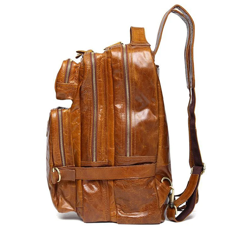 Teemzone 100 Genuine Leather Men Bag Casual Travel For Laptop Teemzone 100 Genuine Leather Men Bag Casual Travel For Laptop Notebook Computer Bags School Rucksack 3 Colors T8925 In Crossbody From Luggage