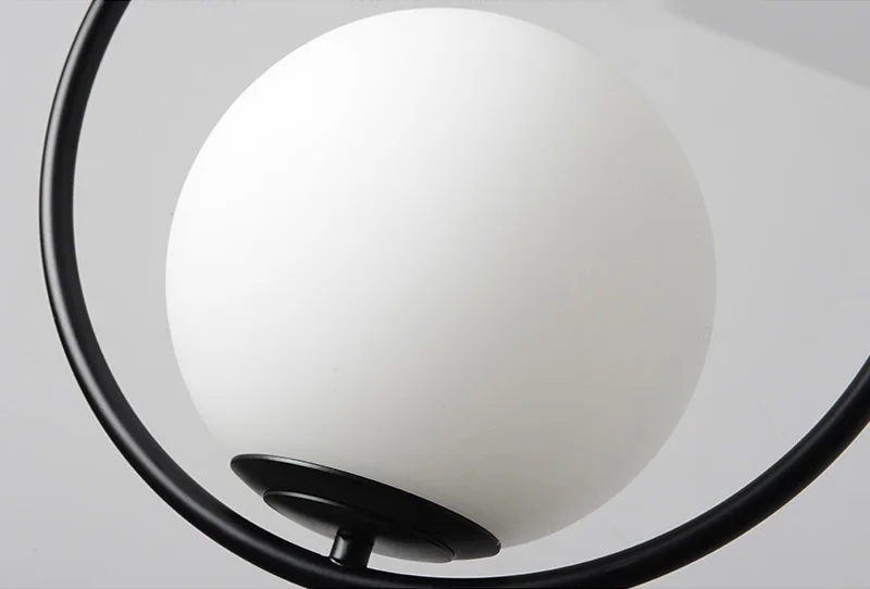Nordic Simple Circled Glass Ball Pendant Lights LED E27 Loft Modern Hanging Lamp for Parlor Dining Room Bedroom Bar Restaurant (15)