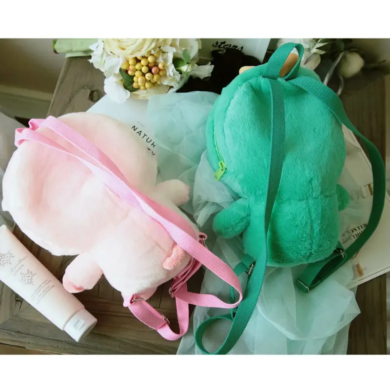 1pc plush dinosaur dressing Brown bear backpack cartoon Korea animal totor & pink Pig birthday gift toys for children/kids