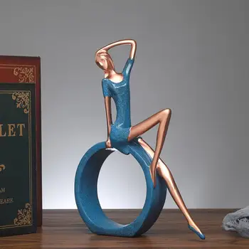 

2019 Nordic Decoration Figures Yoga Girl Statue Beautiful Women Figure Resin Statues Living Room Home Decor Ornaments Gift GY055